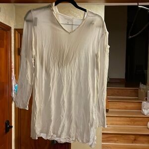 Thin true white soft hoodie cotton shirt